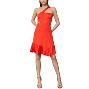 BCBGMAXAZRIA Womens Cut-Out Mini Cocktail and Party Dress Orange S